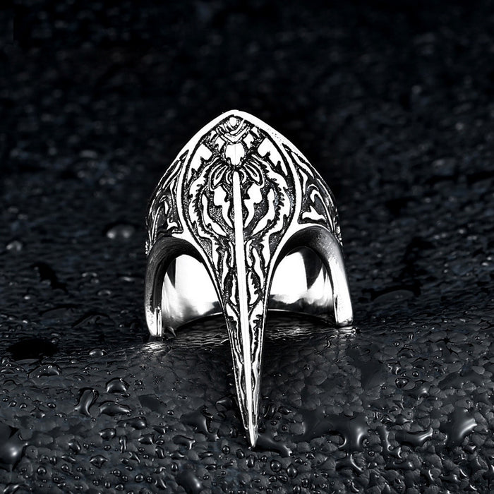 Nordic Amulet Jewelry Titanium Steel Carved Ring Raven Ring