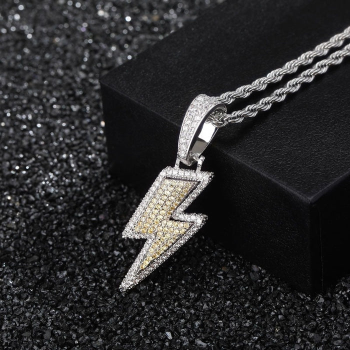 Hot Selling Lightning Hip Hop Pendant Micro-inlaid Zircon Hip Hop Fashion Trendy Hip Hop Jewelry