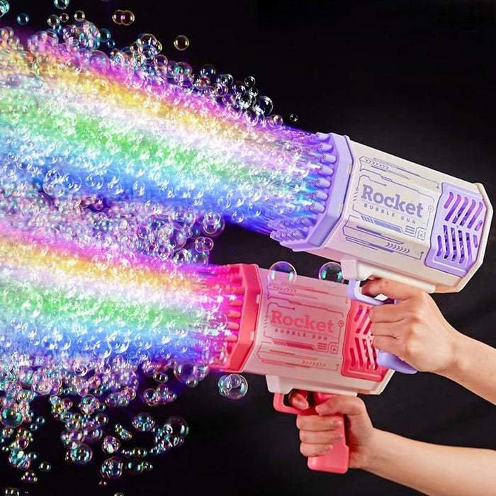 Portable Electric Automatic Bubble Gun LED Light for Boys and Girls