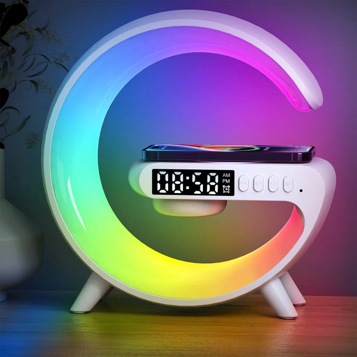 Night Light Lamp Alarm Clock TF Blueotooth Speaker Wireless Charger